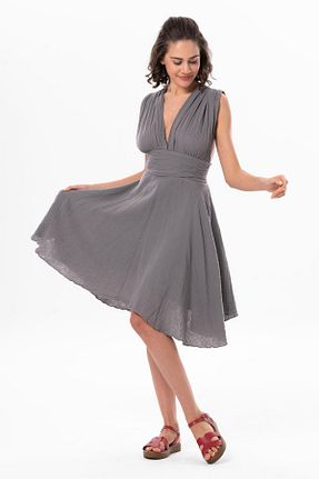 لباس طوسی زنانه بافتنی Eliş Şile Bezi - کد 807715278