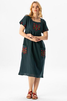 لباس آبی زنانه بافتنی Eliş Şile Bezi - کد 93053799