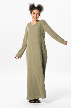لباس حجاب خاکی زنانه رگولار Eliş Şile Bezi - کد 815120518