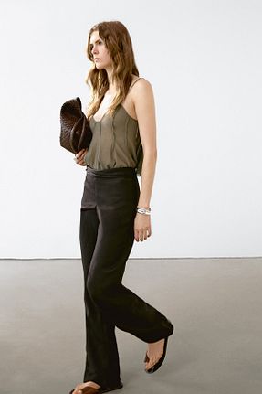 شلوار مشکی زنانه ویسکون Massimo Dutti - کد 922052356