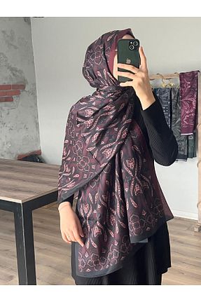 شال زرشکی زنانه پنبه پلی استر Merwiss - کد 922076850