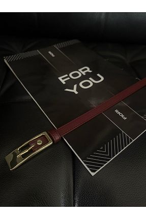 کمربند زرشکی زنانه چرم مصنوعی Fiori - کد 922122388