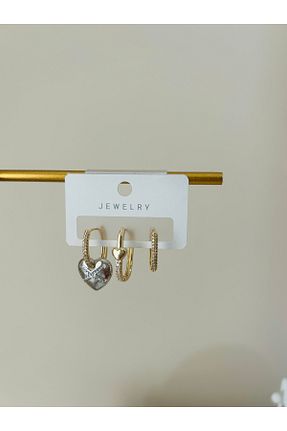 گوشواره استیل (فولاد) طلائی استیل (فولاد) JEWELRY - کد 922127065