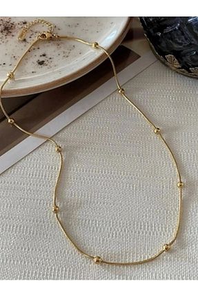 گردنبند استیل ( فولاد ) طلائی زنانه استیل (فولاد) naaksesuar - کد 920622346