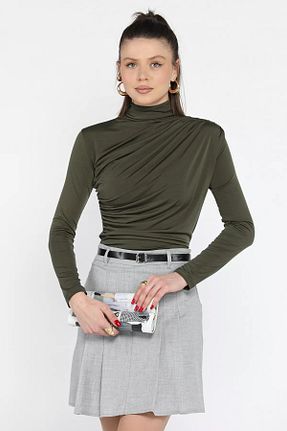بلوز خاکی زنانه ساده GÜLSELİ - کد 922144682