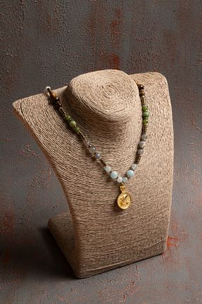 گردنبند جواهر رنگی زنانه سنگ ÇAKRA DOĞAL TAŞ - کد 922158968