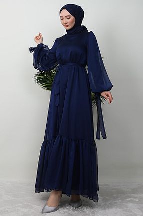 لباس حجاب سرمه ای زنانه رگولار giz astore - کد 922168902
