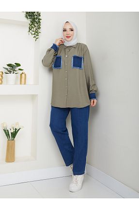 ست بالاتنه و پائین تنه حجاب خاکی زنانه رگولار MODAMERSİ - کد 922161017
