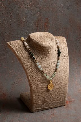 گردنبند جواهر رنگی زنانه سنگ طبیعی ÇAKRA DOĞAL TAŞ - کد 922157635