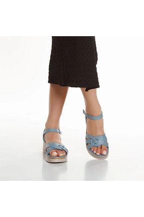 صندل آبی زنانه پاشنه پر Lucieco - کد 922186726