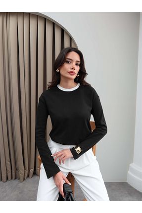 بادی مشکی زنانه یقه دوچرخه ESRAHELVACI - کد 922188438