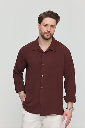 پیراهن قهوه ای مردانه گشاد Gray Clothing - کد 859358679