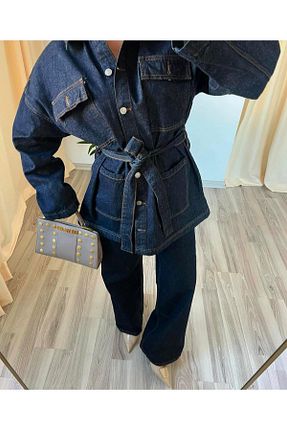 کت سرمه ای زنانه جین Butik - کد 900491789