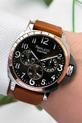ساعت مچی قهوه ای مردانه 44 میلی متر Ferrucci - کد 828143670