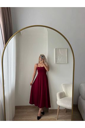 لباس زرشکی زنانه Fitted Zora Butik - کد 922958808