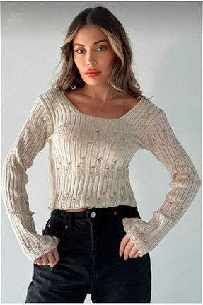 بادی طوسی زنانه یقه مربعی trikomode - کد 812336099