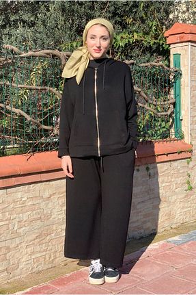 ست بالاتنه و پائین تنه مشکی زنانه بافتنی Moda Rosa - کد 922984897