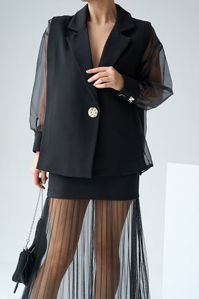 کت بلیزر مشکی زنانه رگولار LOOSH - کد 922243054