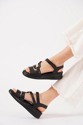 صندل مشکی زنانه پاشنه ضخیم Moda Pie - کد 922240730