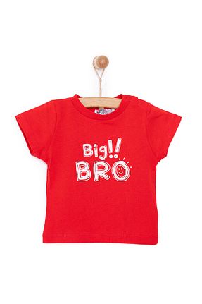 تیشرت قرمز بچه گانه یقه دوچرخه ebebek Hello Baby - کد 923046341