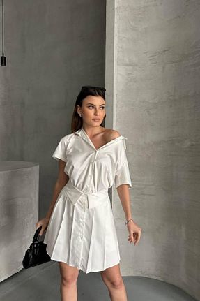 ست بالاتنه و پائین تنه سفید زنانه بافتنی Genel Markalar - کد 900499282