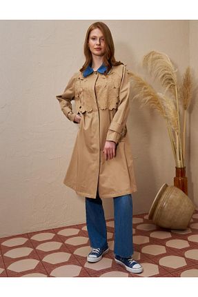 ترنچکت حجاب بژ زنانه Kayra - کد 922275464