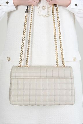کیف دوشی بژ زنانه چرم مصنوعی Alvina - کد 797457600