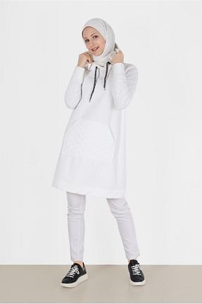 تونیک حجاب سفید زنانه پنبه ای Alvina - کد 860853764