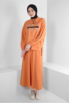 ست گرمکن حجاب نارنجی زنانه رگولار Alvina - کد 859501826