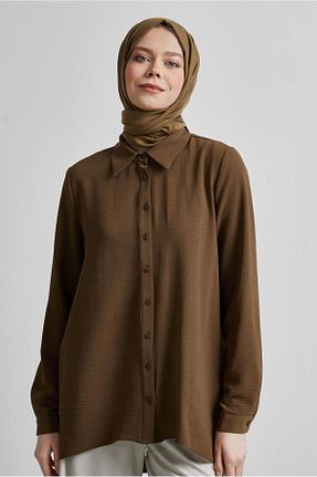 بلوز حجاب قهوه ای زنانه پلی اورتان Alvina - کد 922278442