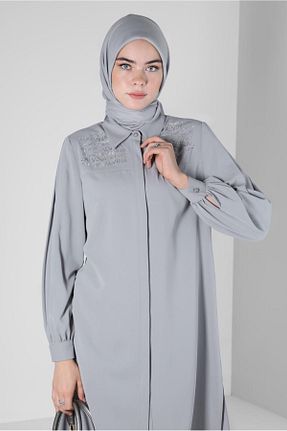 تونیک حجاب طوسی زنانه پلی استر Alvina - کد 801395285