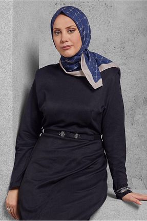 روسری سرمه ای پلی استر Alvina - کد 922278422