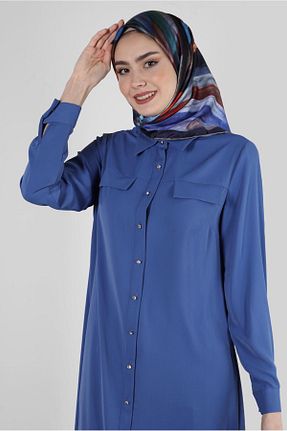 روسری سرمه ای پلی استر Alvina - کد 805950527