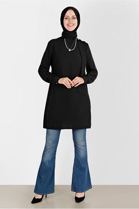 تونیک حجاب مشکی زنانه پلی استر Alvina - کد 804410794
