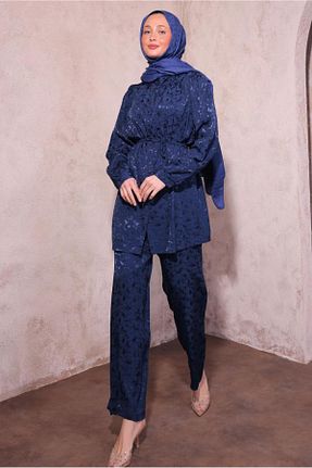 ست بالاتنه و پائین تنه حجاب سرمه ای زنانه رگولار TRENDTESETTÜR - کد 922279581