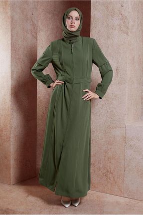 مانتو بلند حجاب خاکی زنانه Alvina - کد 868839559