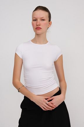 تیشرت سفید زنانه رگولار Addax - کد 922285897