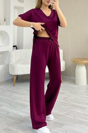 ست گرمکن زرشکی زنانه پنبه پلی استر Lady Doll - کد 922291464