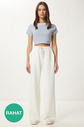 شلوار کرمگن نباتی زنانه ساق پهن Lovelyİstanbul - کد 894836819