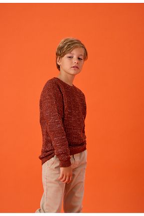 پلیور نارنجی بچه گانه ساده Nisrakids - کد 767065317