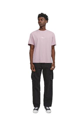 تیشرت صورتی مردانه یقه دوچرخه Jack & Jones - کد 802681716