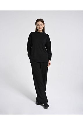 ست بالاتنه و پائین تنه مشکی زنانه اورسایز Monolou - کد 897159440