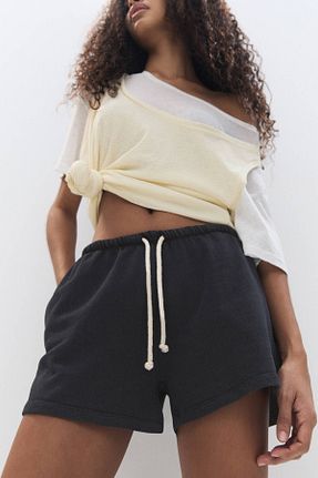 شلوارک و برمودا مشکی زنانه پنبه ای Pull & Bear - کد 922334646