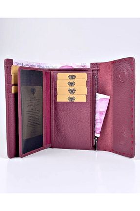 کیف پول زرشکی زنانه سایز متوسط Fil Deri - کد 922367642