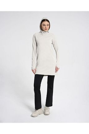 تونیک حجاب بژ زنانه بافت Monolou - کد 867439943