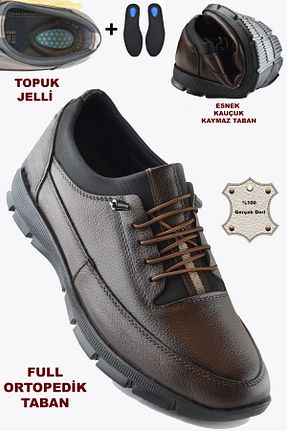 کفش کژوال قهوه ای مردانه چرم خالص ISPARTALILAR - کد 759198466