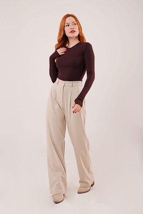 شلوار بژ زنانه فاق بلند stelol - کد 923110618