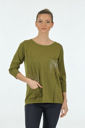 پلیور خاکی زنانه ساده Two Mail - کد 669856709