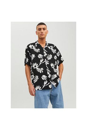 پیراهن مشکی مردانه یقه پیراهنی Jack & Jones - کد 692861417