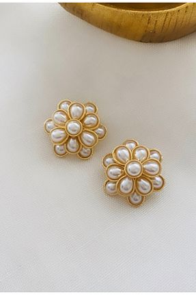گوشواره جواهر زرد مروارید VNS Accessories - کد 922430441